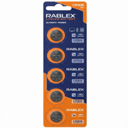 Батарейка літієва Rablex CR1616 5шт Blister Card