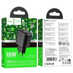 Мережевий зарядний пристрій HOCO CS21A Rich single port QC3.0 charger Black