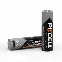 Акумулятори літієва батарейка PKcell USB-C 1,5 В AA 3600 мВт·ч