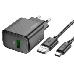 Мережевий зарядний пристрій з кабелем HOCO CS21A Rich single port QC3.0 charger set (Type-C)