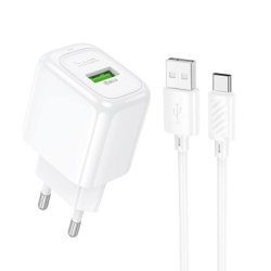 Мережевий зарядний пристрій з кабелем HOCO CS52A 18W Surplus single-port QC3.0 (Type-C) White