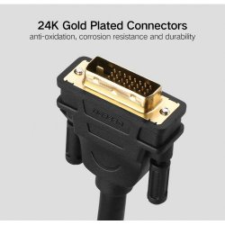Кабель UGREEN DV101 DVI (24+1) to DVI Gold Plated 2m Black