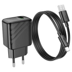 Мережевий зарядний пристрій з кабелем HOCO CS21A Rich single port QC3.0 charger set (Type-C)