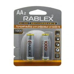 Батарейки акумулятор RABLEX AA (R6) 1000mAh 2 шт