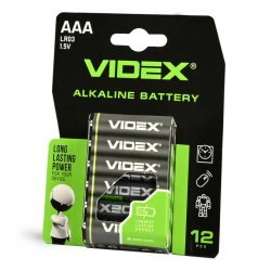 Батарейка Videx Alkaline AAA 12 шт/уп