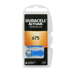 Батарейки для слуховых аппаратов Duracell Hearing Aid 675 6 шт