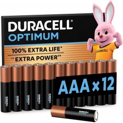Лужні батарейки Duracell Optimum AAA 1.5В LR03, 12 шт