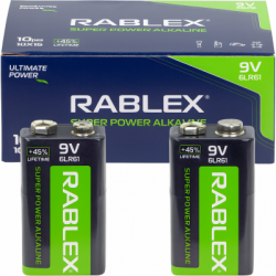 Батарейки Rablex Alkaline Krona 9v 10 шт/уп