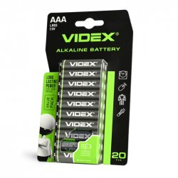 Батарейка лужна VIDEX LR03/AAA 20шт BLISTER
