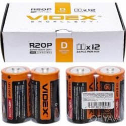Батарейки Videx солевая R20 / D 1.5v 24 шт