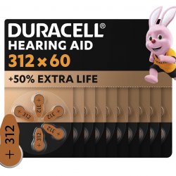 Батарейки для слухових апаратів Duracell Hearing Aid 312 60 шт