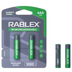 Батарейки акумулятор RABLEX AАA (R03) 1000mAh 2 шт