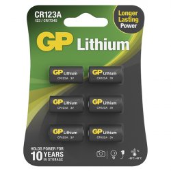 Батарейка GP CR123A BLI 6 Lithium