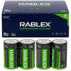 Батарейки Rablex Alkaline LR20 20 шт/уп