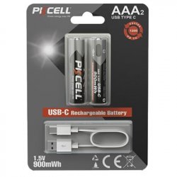 Акумулятори літієва батарейка PKcell USB-C 1,5 В AAA 900 мВт·ч