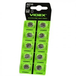 Батарейка Videx AG10 / LR1130/ LR54 Alkaline 10 шт 1.5V