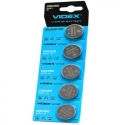 Батарейка літієва Videx CR2450 3v 5шт