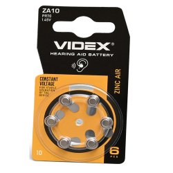 Батарейка повітряно цинкова Videx ZA10 (PR70) BLISTER 6