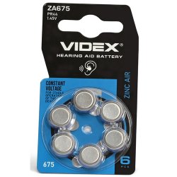 Батарейка повітряно цинкова Videx ZA675 (PR44) BLISTER 6