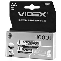 Батарейка акумулятор Videx AA 1000mah 2 шт