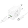 Мережевий зарядний пристрій з кабелем HOCO CS52A 18W Surplus single-port QC3.0 (Type-C) White