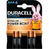 Лужні батарейки Duracell Optimum AAA 1.5В LR03, 4 шт