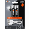 Акумулятори літієва батарейка PKcell USB-C 1,5 В AA 3600 мВт·ч